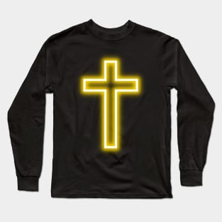 Gold Neon Cross Long Sleeve T-Shirt